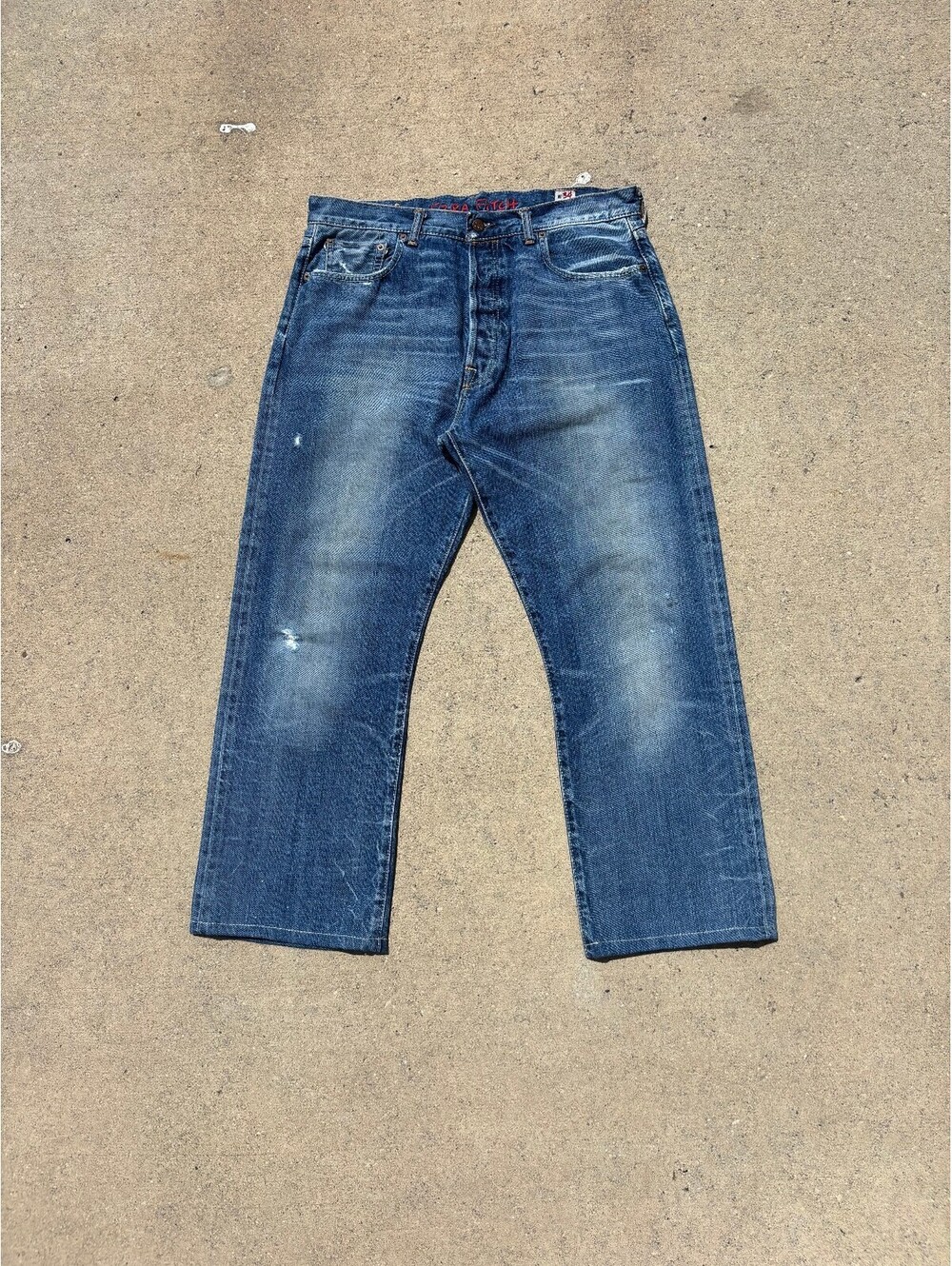 Ezra Fitch Selvedge Denim Jeans 34x32 Relaxed Straight Fade